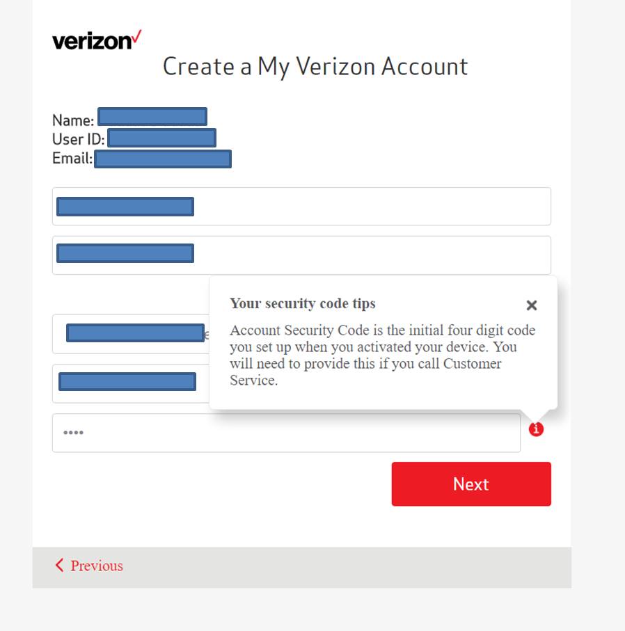 How do I get the five digit security code? Verizon Community